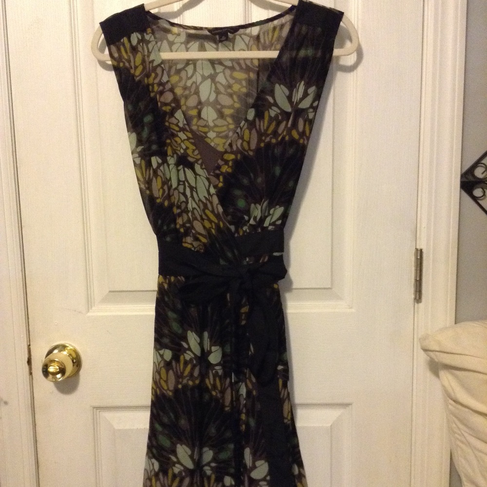 Wrap around dress with slip